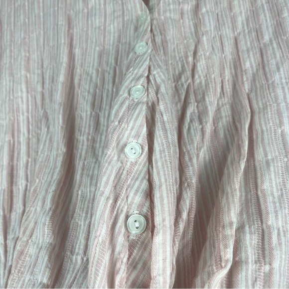 Listicle Boho Pink Stiped Cotton Blouse - Picture 3 of 10